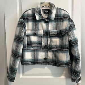 Hurley Plaid Utility Jacket - Black, White, Blue